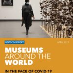 Rapportforside med tekst: Museums around the world in the face of covid 19
